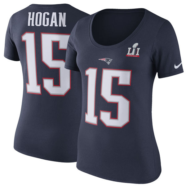 Chris Hogan New England Patriots Nike Women's Super Bowl LI Champions Patch Pride Name & Number T-Shirt - Navy